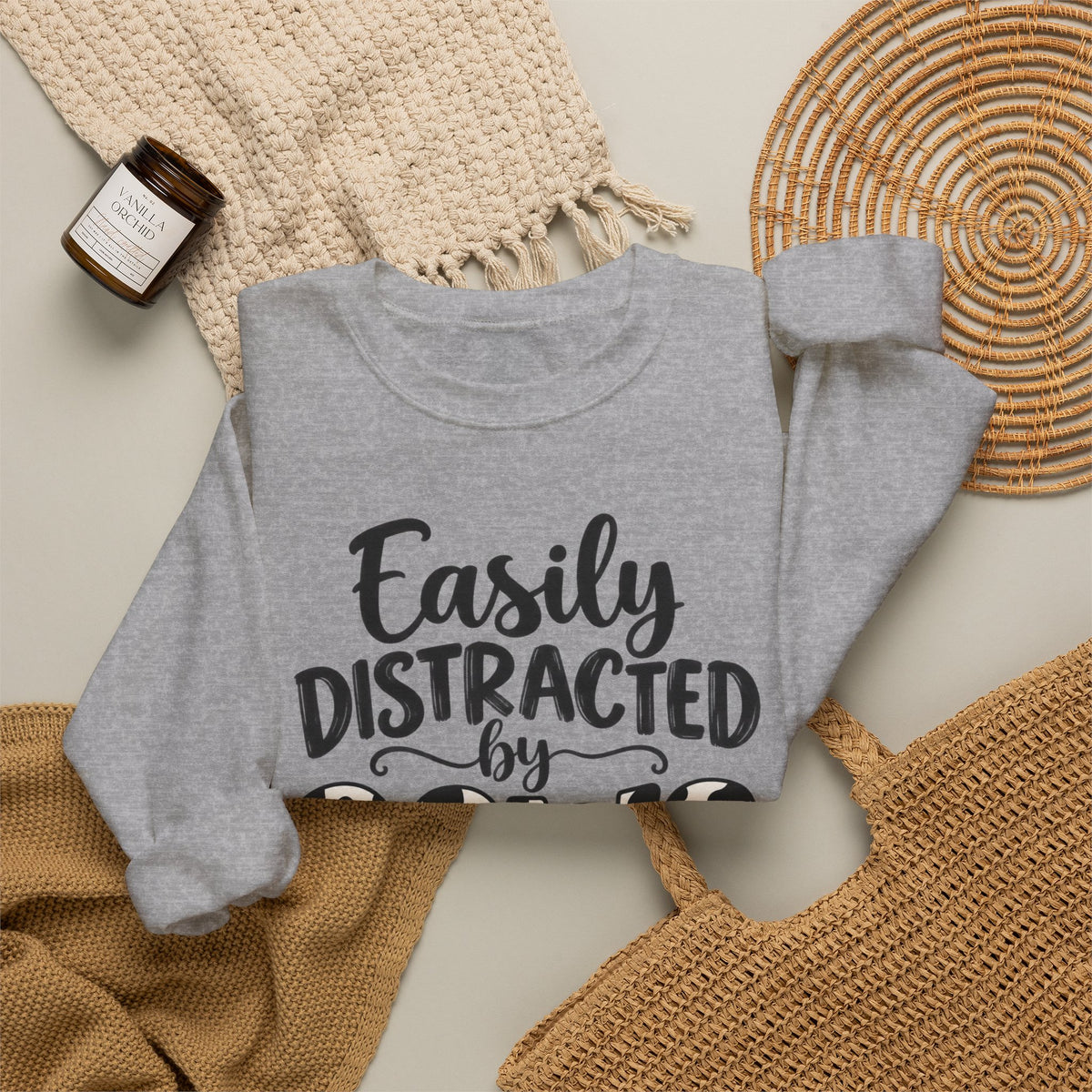 Easily Distracted By Cows Sweatshirt, Cow Print Crewneck, Funny Farm Shirt, Cow Lover Gift, Farm Life Sweater, Country Girl Pullover
