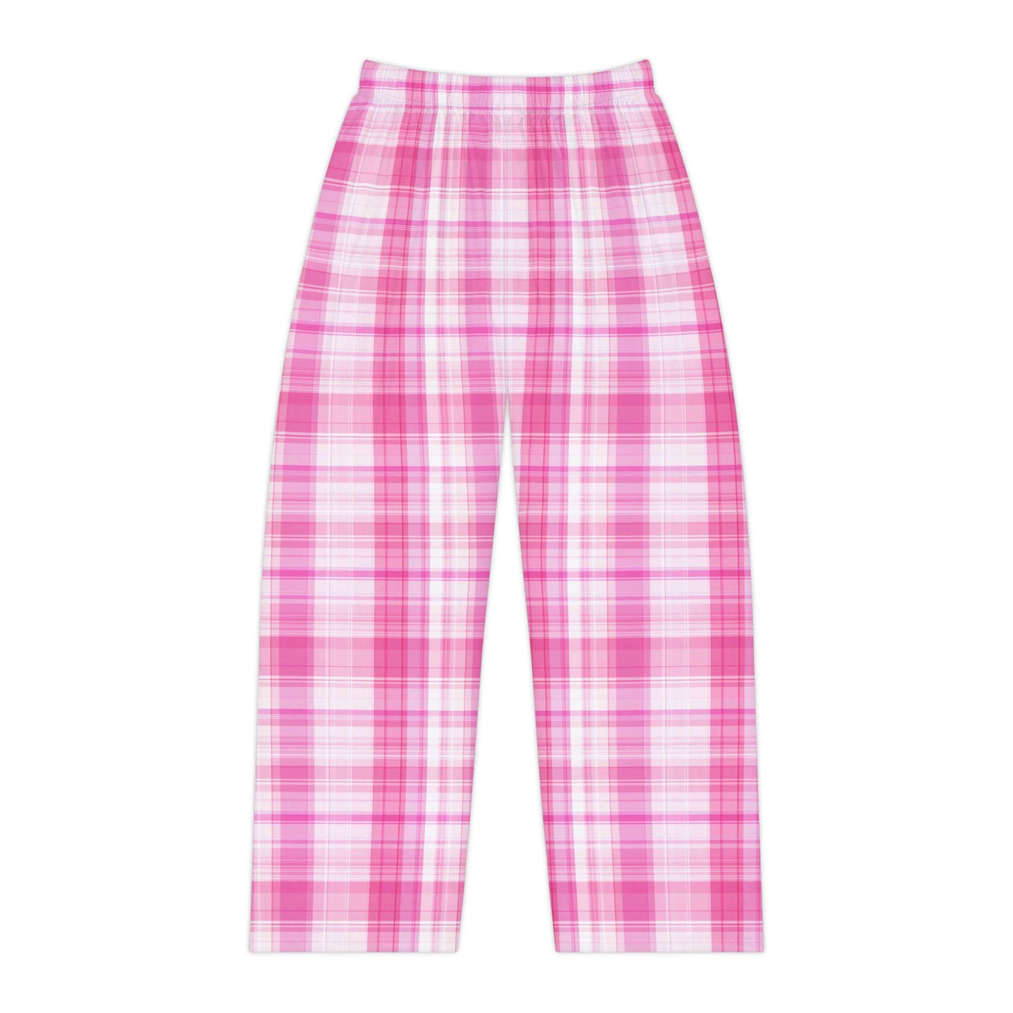Pink Plaid Pajama Pants, Women's Cozy Sleepwear