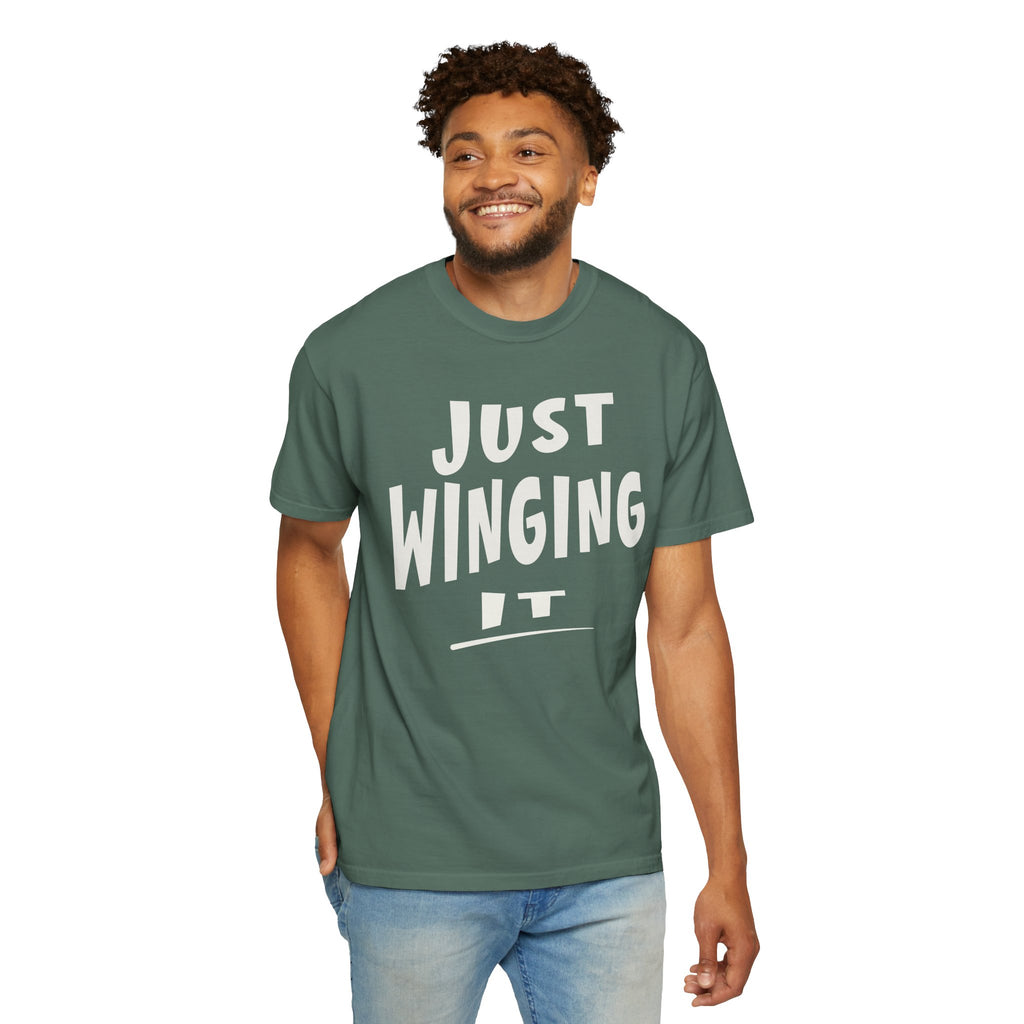 Just Winging It Shirt, Funny Graphic Tee, Oversized Fit T-Shirt, Sarcastic Quote Tee, Beach Vacation Shirt, Gift for Her, Mom Shirt