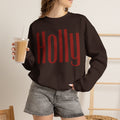 Holly Christmas Sweatshirt, Red Holly Crewneck, Retro Holiday Sweater, Women Christmas Shirt, Cozy Winter Pullover, Xmas Gift for Her