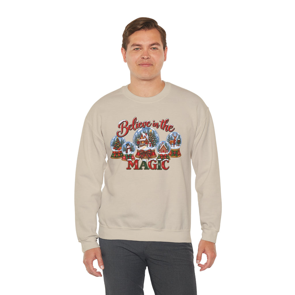 Believe in the Magic Sweatshirt, Christmas Snow Globe Sweatshirt, Retro Christmas Shirt, Winter Holiday Sweatshirt, Christmas Village Tee