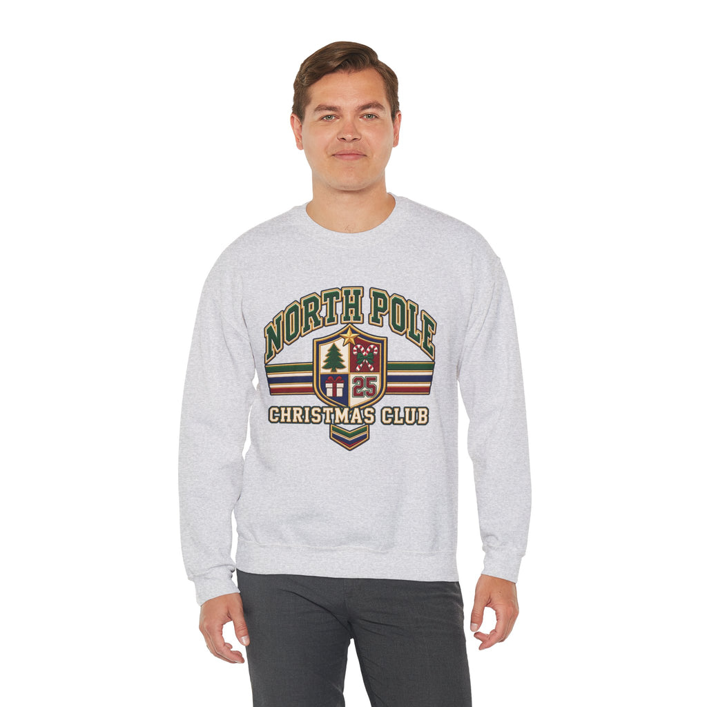 North Pole Christmas Club Sweatshirt, Retro Varsity Christmas Sweatshirt, Vintage Christmas Crewneck, Family Christmas Shirt, Xmas Gift
