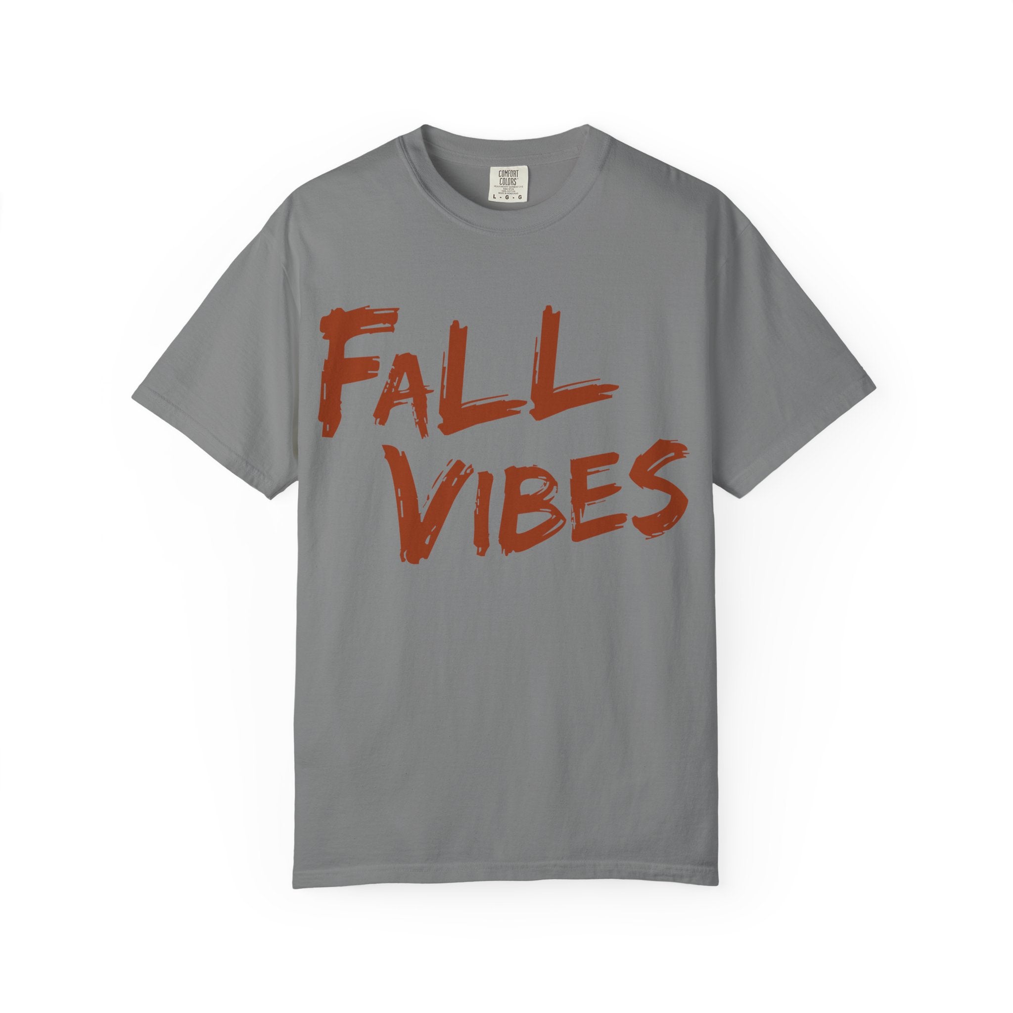 Fall Vibes T-Shirt Women Autumn Tee Brush Stroke Letters Pumpkin Season Fall Graphic Shirt Oversized Fall Top Gift Her, Casual Fall T-Shirt