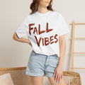 Fall Vibes T-Shirt Women Autumn Tee Brush Stroke Letters Pumpkin Season Fall Graphic Shirt Oversized Fall Top Gift Her, Casual Fall T-Shirt