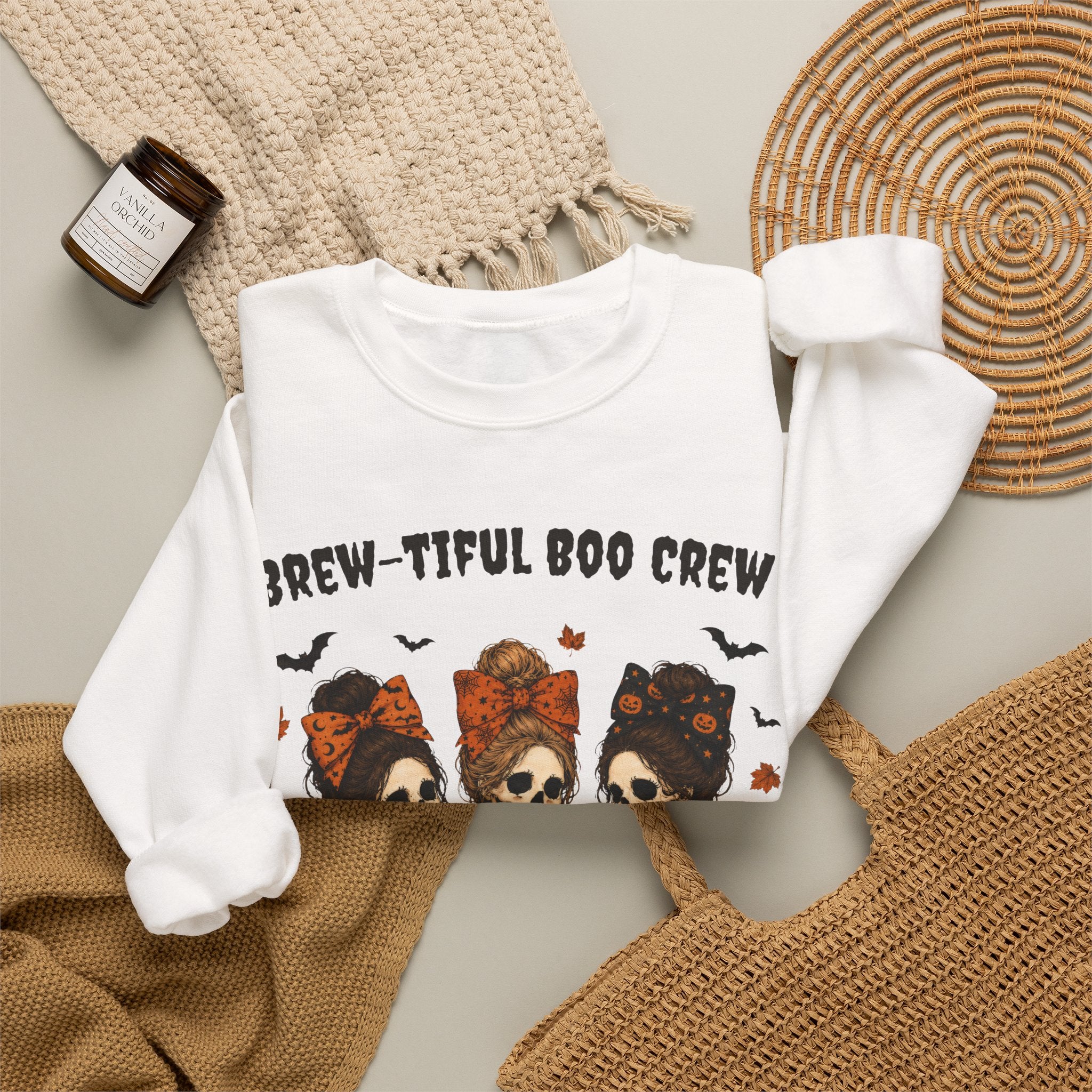 Skeleton Coffee Sweatshirt Fall Halloween Shirt Sip Sip Hooray It's Fall Y'all Boho Skeleton Bow Pumpkin Spice Cozy Autumn Graphic Sweater