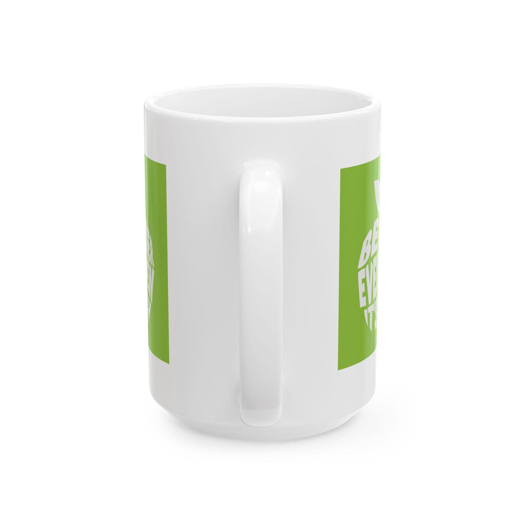Motivational Coffee Mug: Bright Green Design, Encouraging Quote