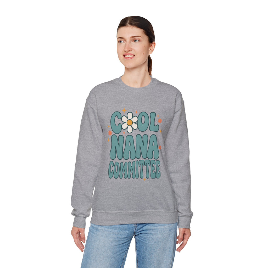 Cool Nana Committee Sweatshirt, Retro Grandma Crewneck, Daisy Flower Nana Gift, Mothers Day Gift for Grandma, Pregnancy Announcement