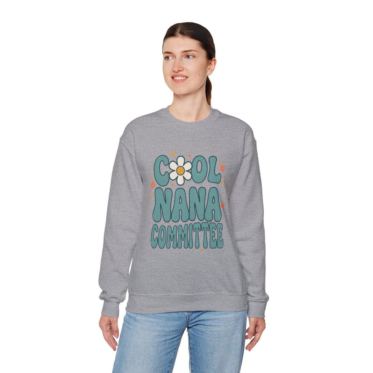 Cool Nana Committee Sweatshirt, Retro Grandma Crewneck, Daisy Flower Nana Gift, Mothers Day Gift for Grandma, Pregnancy Announcement