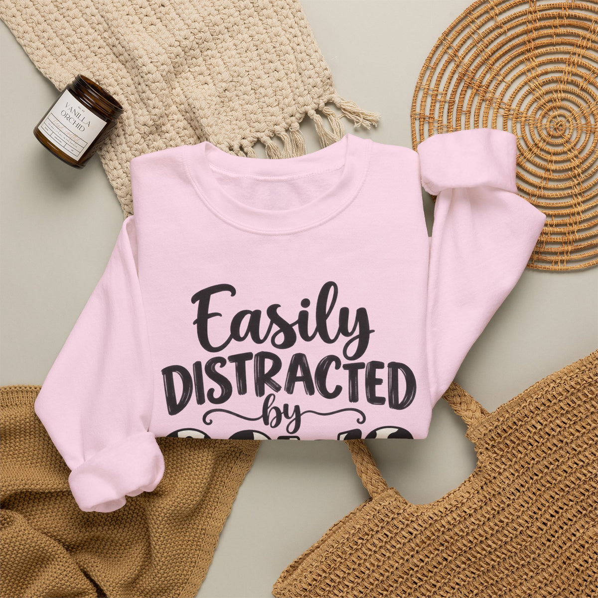 Easily Distracted By Cows Sweatshirt, Cow Print Crewneck, Funny Farm Shirt, Cow Lover Gift, Farm Life Sweater, Country Girl Pullover