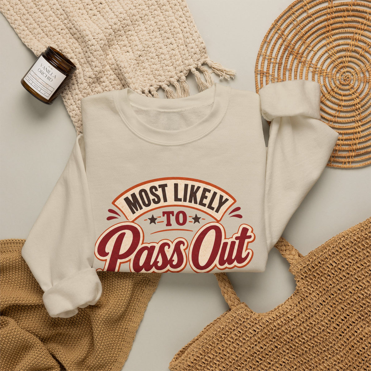Most Likely To Pass Out After Pie Sweatshirt, Funny Thanksgiving Shirt, Family Matching Turkey Day Sweater, Thankful Pumpkin Pie Sweatshirt