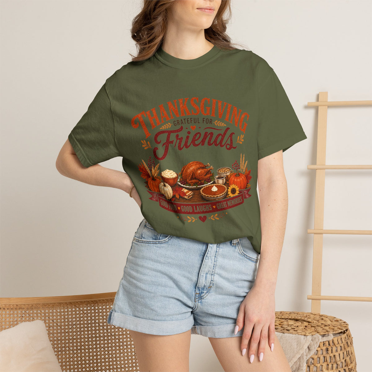 Thanksgiving Friends Turkey Dinner T-Shirt | Fall Harvest, Pumpkin Pie