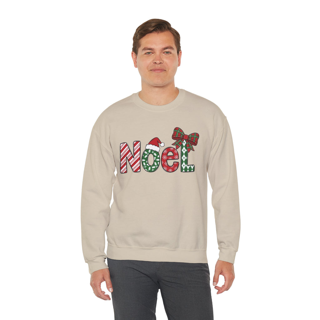 Noel Christmas Sweatshirt, Retro Christmas Sweatshirt, Noel Sweater, Christmas Bow Sweatshirt, Plaid Santa Hat Shirt, Holiday Gift for Her