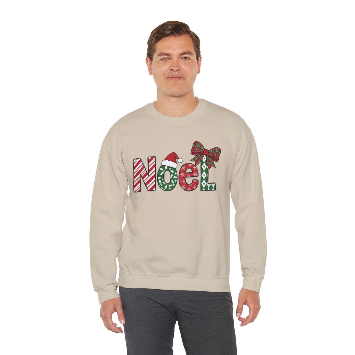 Noel Christmas Sweatshirt, Retro Christmas Sweatshirt, Noel Sweater, Christmas Bow Sweatshirt, Plaid Santa Hat Shirt, Holiday Gift for Her