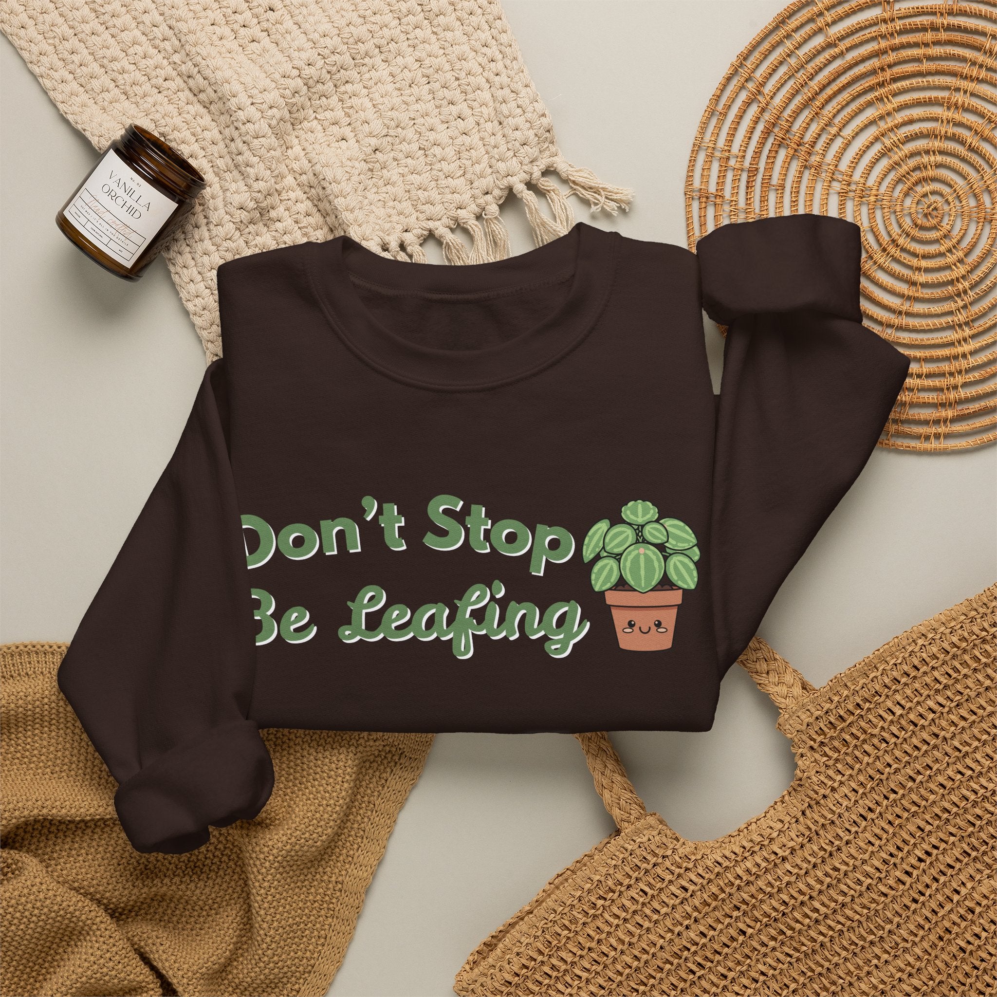 Don't Stop Be Leafing Sweatshirt, Funny Plant Pun Crewneck, Cute Plant Lover Gift, Plant Mom Sweatshirt, Gardener Gift, Sand Unisex Shirt