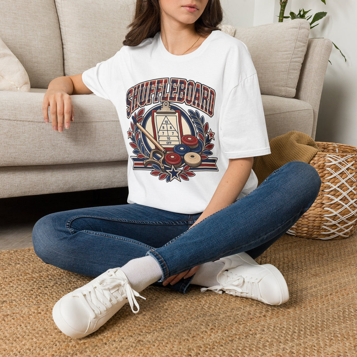 Shuffleboard Graphic T-Shirt | Vintage Shuffleboard Court Design