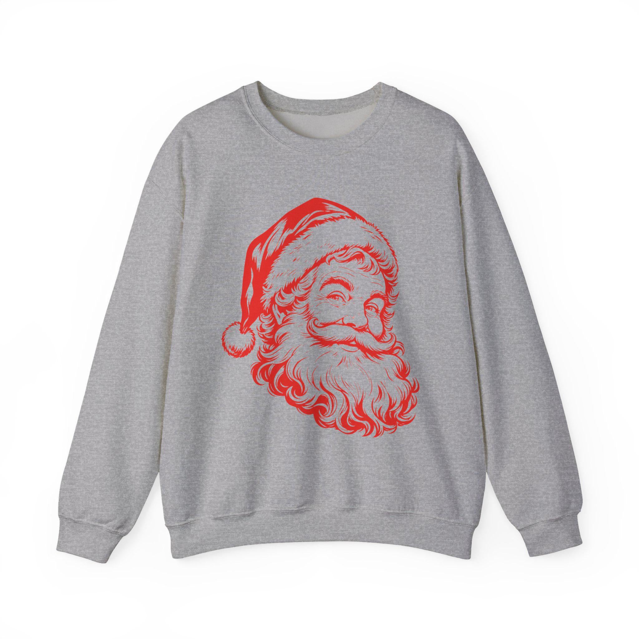Vintage Santa Claus Sweatshirt, Retro Santa Face Crewneck, Classic Christmas,Santa Head Graphic Sweatshirt, Cute Christmas Crewneck