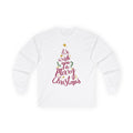 Merry Christmas Tree Script Typography Long Sleeve Tee | Holiday Holiday Shirt, Trendy Tee, Layering Tee, Work T-shirt, Unisex