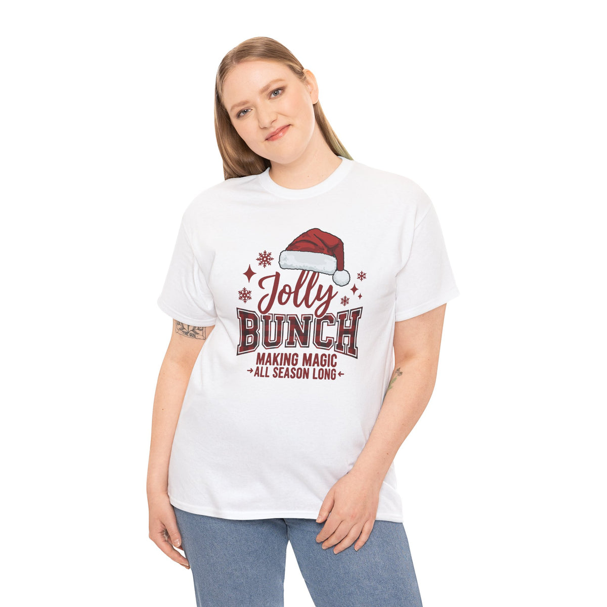 Jolly Bunch Christmas Shirt | Making Magic All Season Long | Santa Hat Tee | Cute Family Xmas T-Shirt | Holiday Group Matching Tee