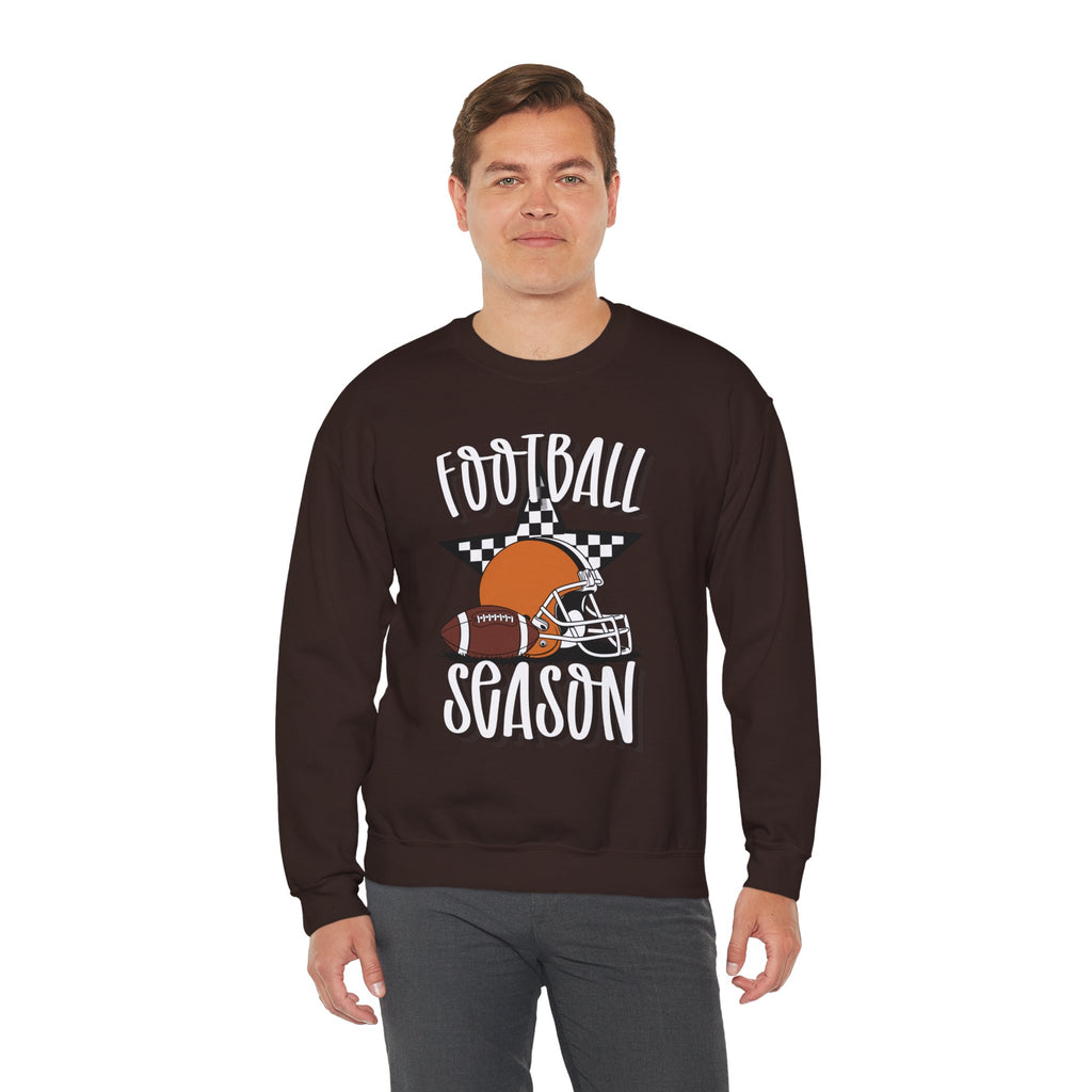 Football Season Sweatshirt, Football Helmet Shirt, Game Day Sweatshirt, Football Mom Shirt, Checkered Star Football Tee, Fall Sports Gift