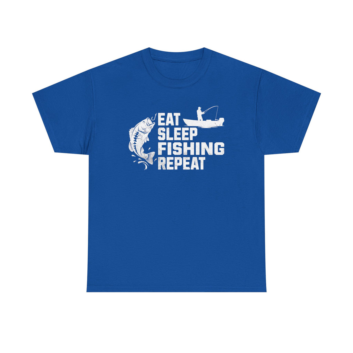 Eat Sleep Fishing Repeat Tee | Fishing Shirt, Bass Angler Graphic, Vintage Style Grunge T-Shirt, Fishing Lover Tee, Unisex, Men's T-Shirt