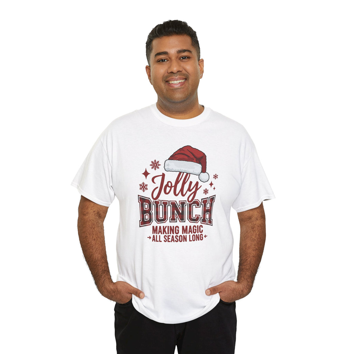 Jolly Bunch Christmas Shirt | Making Magic All Season Long | Santa Hat Tee | Cute Family Xmas T-Shirt | Holiday Group Matching Tee