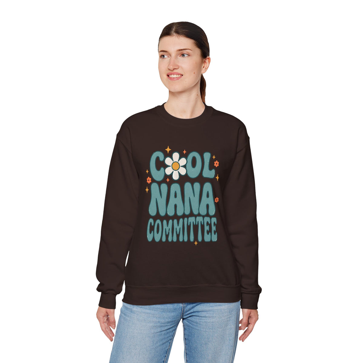Cool Nana Committee Sweatshirt, Retro Grandma Crewneck, Daisy Flower Nana Gift, Mothers Day Gift for Grandma, Pregnancy Announcement