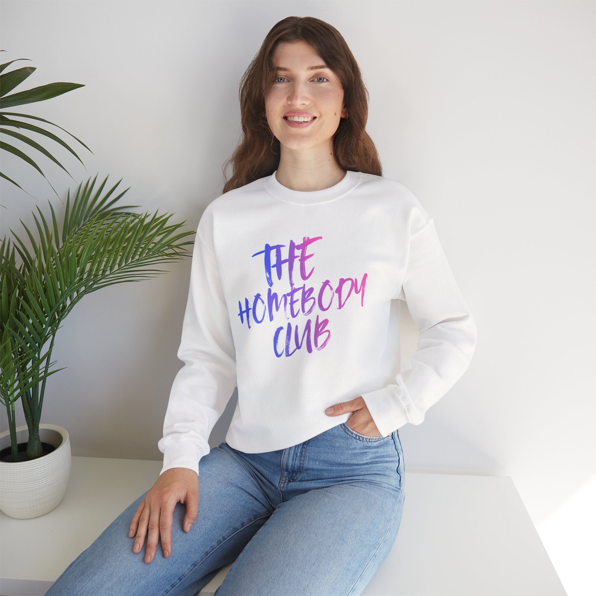 The Homebody Club Crewneck Sweatshirt, Cozy Sweatshirt, Unisex Gift, Lounge Wear, Chill Mode Apparel, Stay Home Vibes