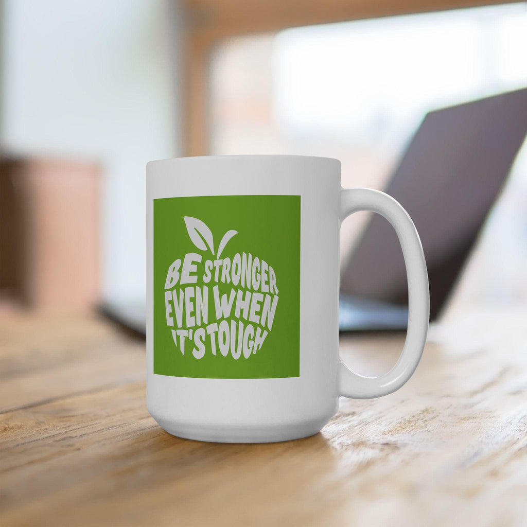 Motivational Coffee Mug: Bright Green Design, Encouraging Quote