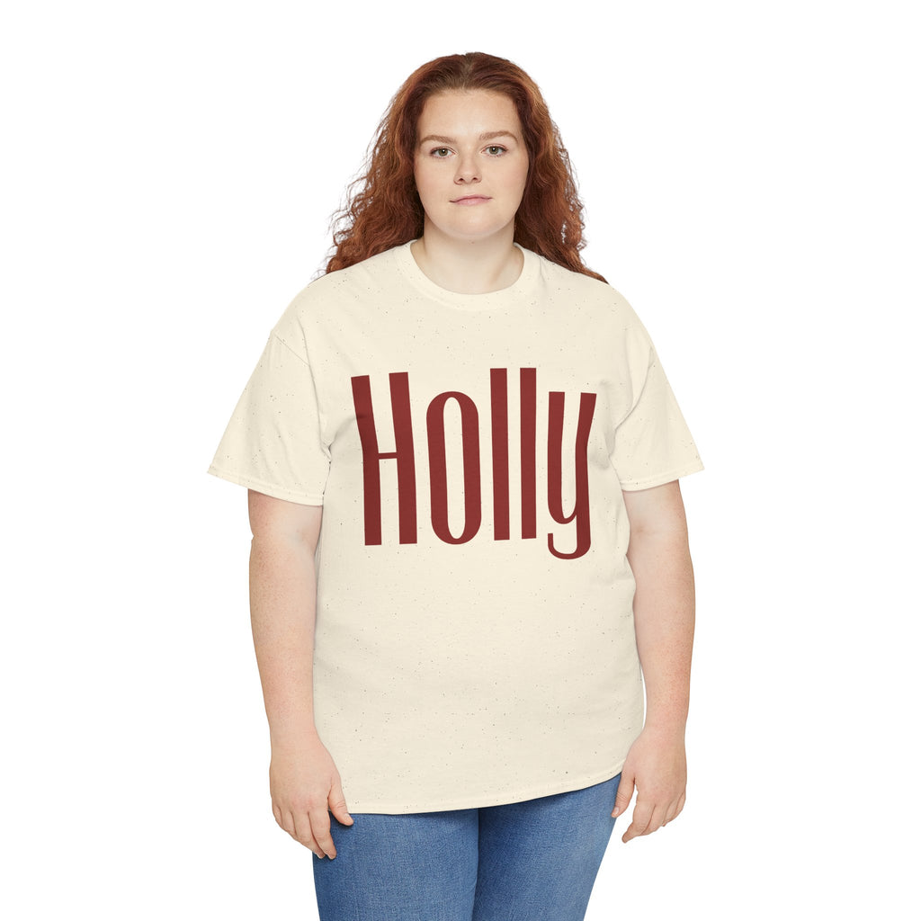 Holly Christmas Gildan TShirt, Red Holly Crewneck, Retro Holiday Top, Girl Christmas Shirt, Cozy Winter Crew Neck, Xmas Gift for Her