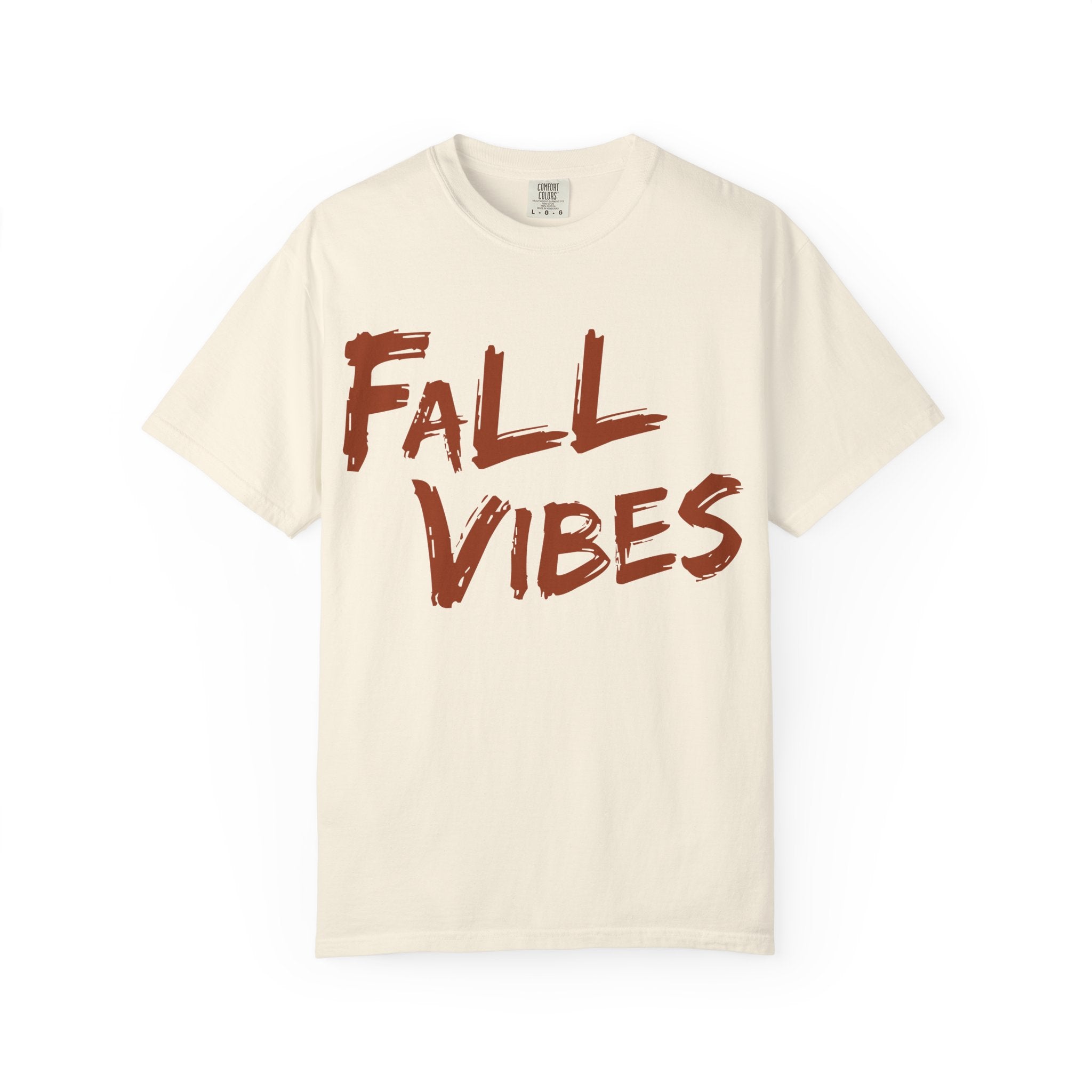 Fall Vibes T-Shirt Women Autumn Tee Brush Stroke Letters Pumpkin Season Fall Graphic Shirt Oversized Fall Top Gift Her, Casual Fall T-Shirt