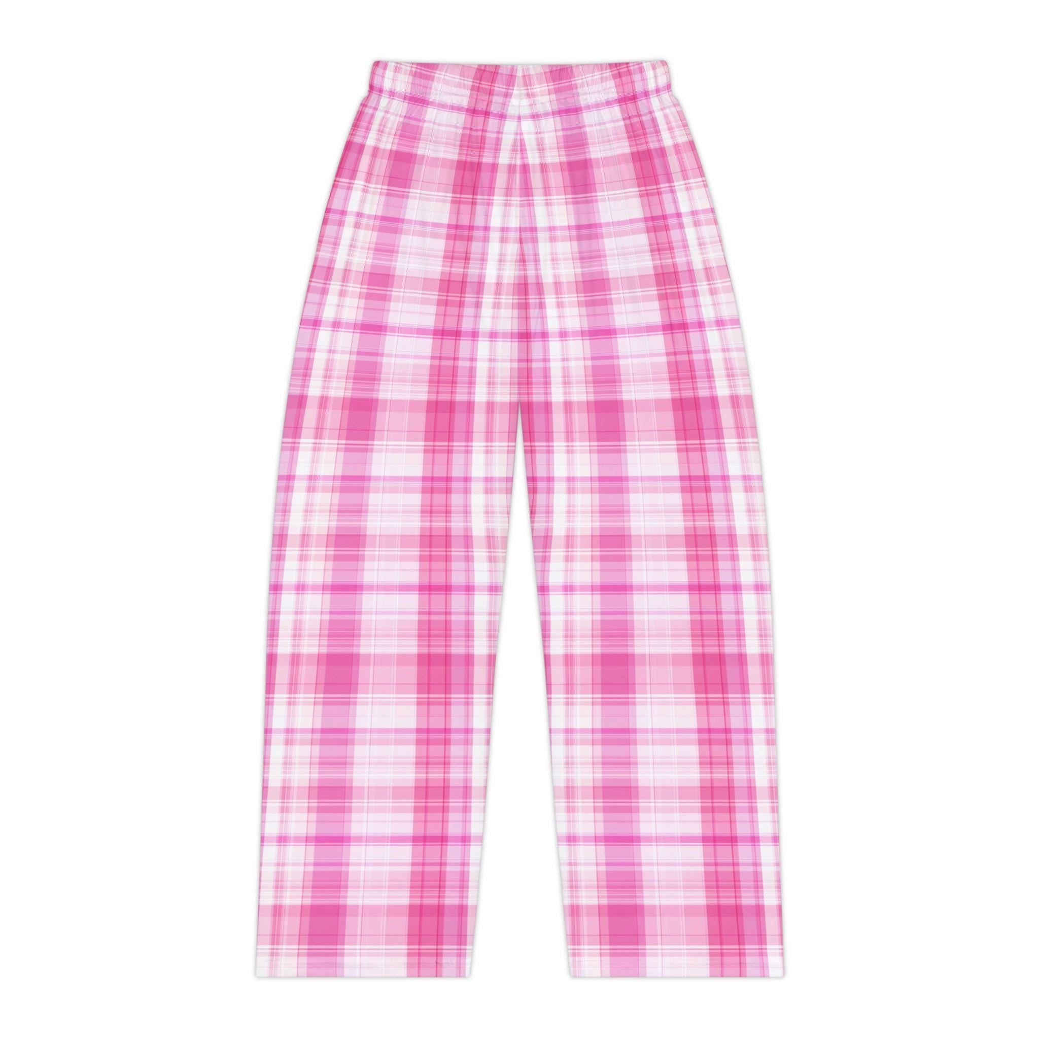 Pink Plaid Pajama Pants, Women's Cozy Sleepwear