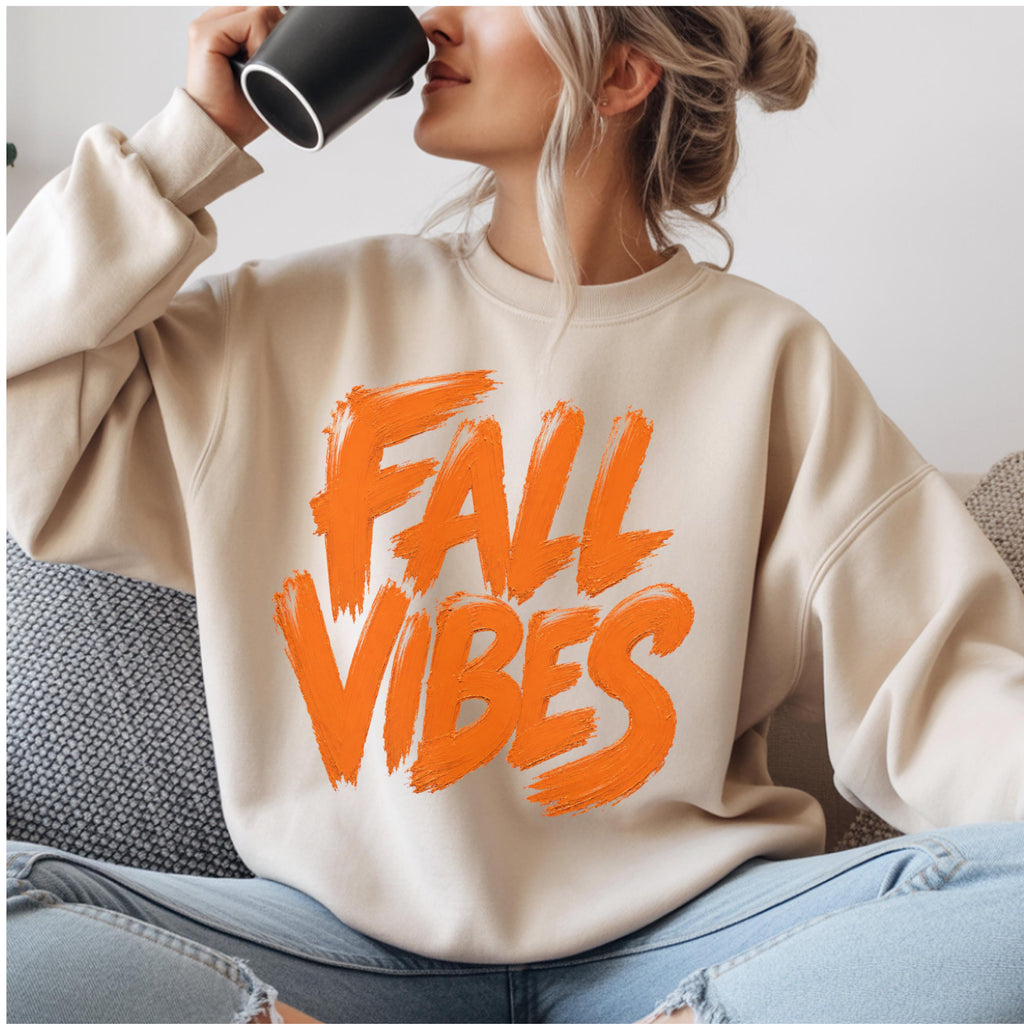 Fall Vibes Sweatshirt, Cute Fall Crewneck Women, Autumn Sweatshirt, Fall Graphic Sweatshirt, Cozy Fall Sweatshirt, Fall Gift for Her,