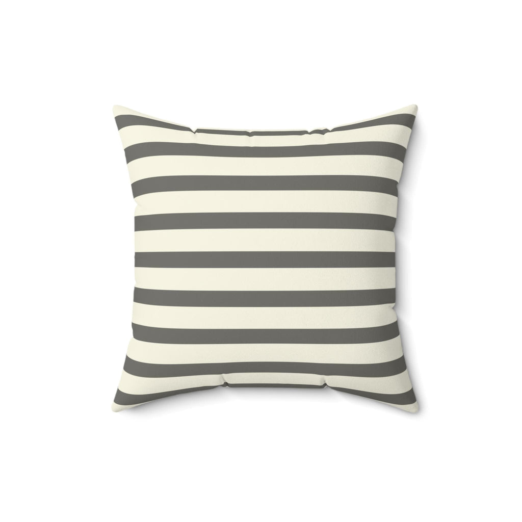 Farmhouse Stripe Pillow – Chicken Silhouette Accent Cushion