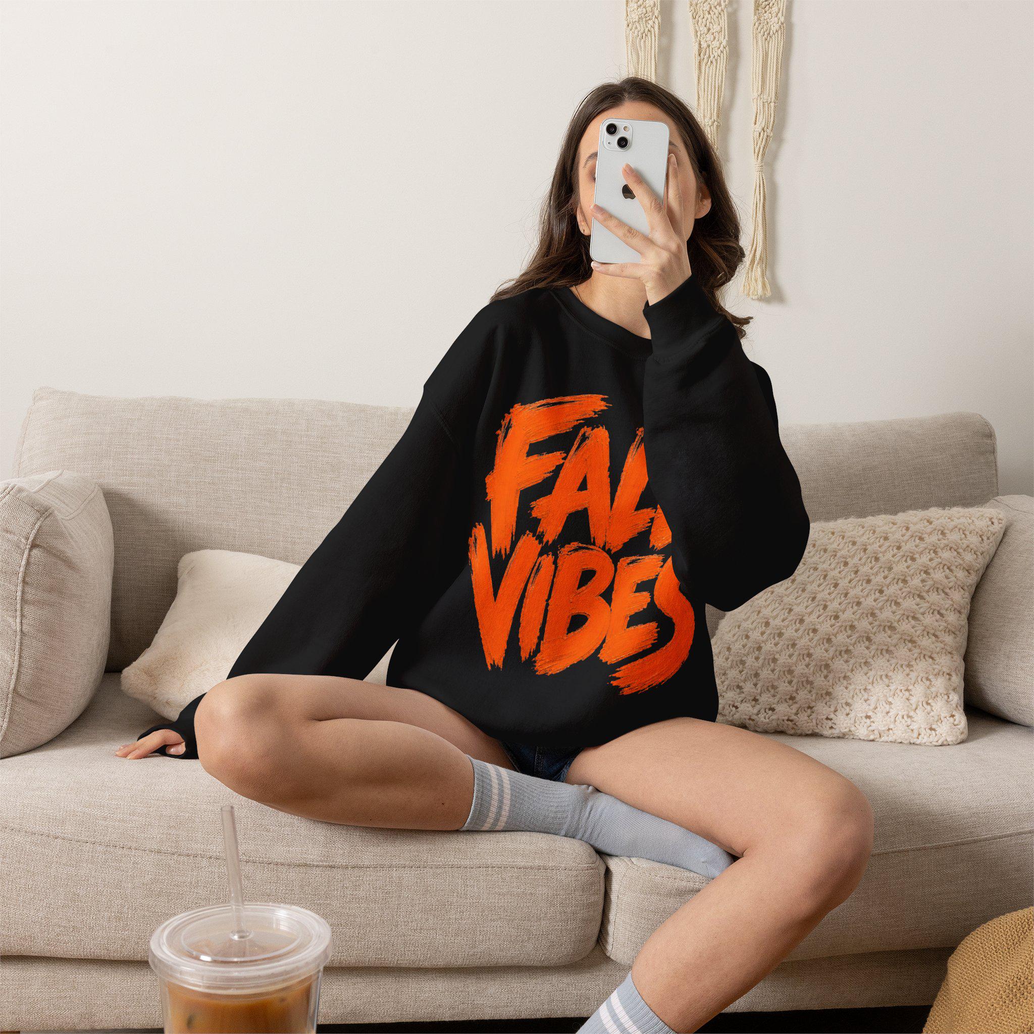 Fall Vibes Sweatshirt, Cute Fall Crewneck Women, Autumn Sweatshirt, Fall Graphic Sweatshirt, Cozy Fall Sweatshirt, Fall Gift for Her,