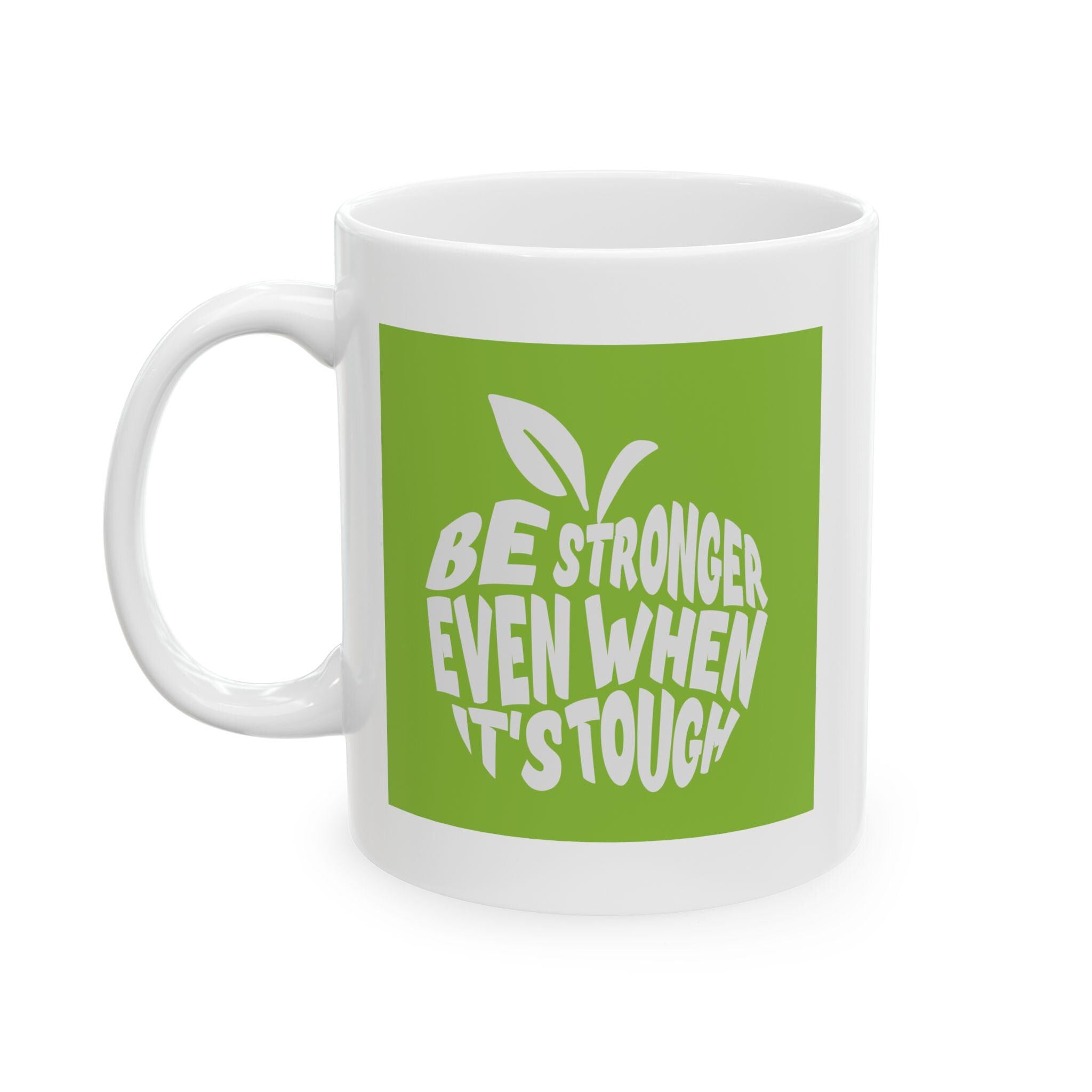Motivational Coffee Mug: Bright Green Design, Encouraging Quote