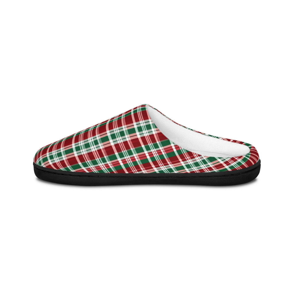 Women's Flannel Plaid Slippers, Soft Indoor Shoes