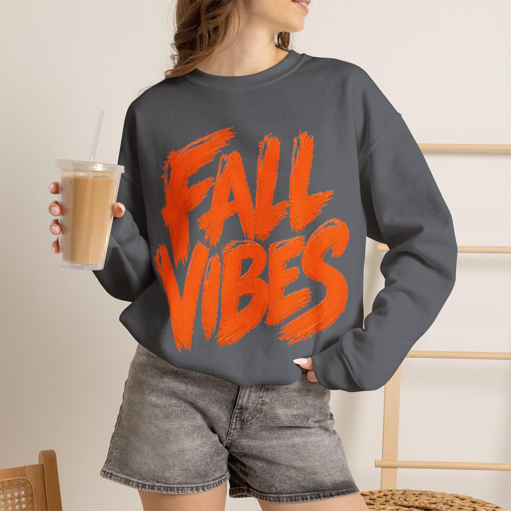 Fall Vibes Sweatshirt, Cute Fall Crewneck Women, Autumn Sweatshirt, Fall Graphic Sweatshirt, Cozy Fall Sweatshirt, Fall Gift for Her,