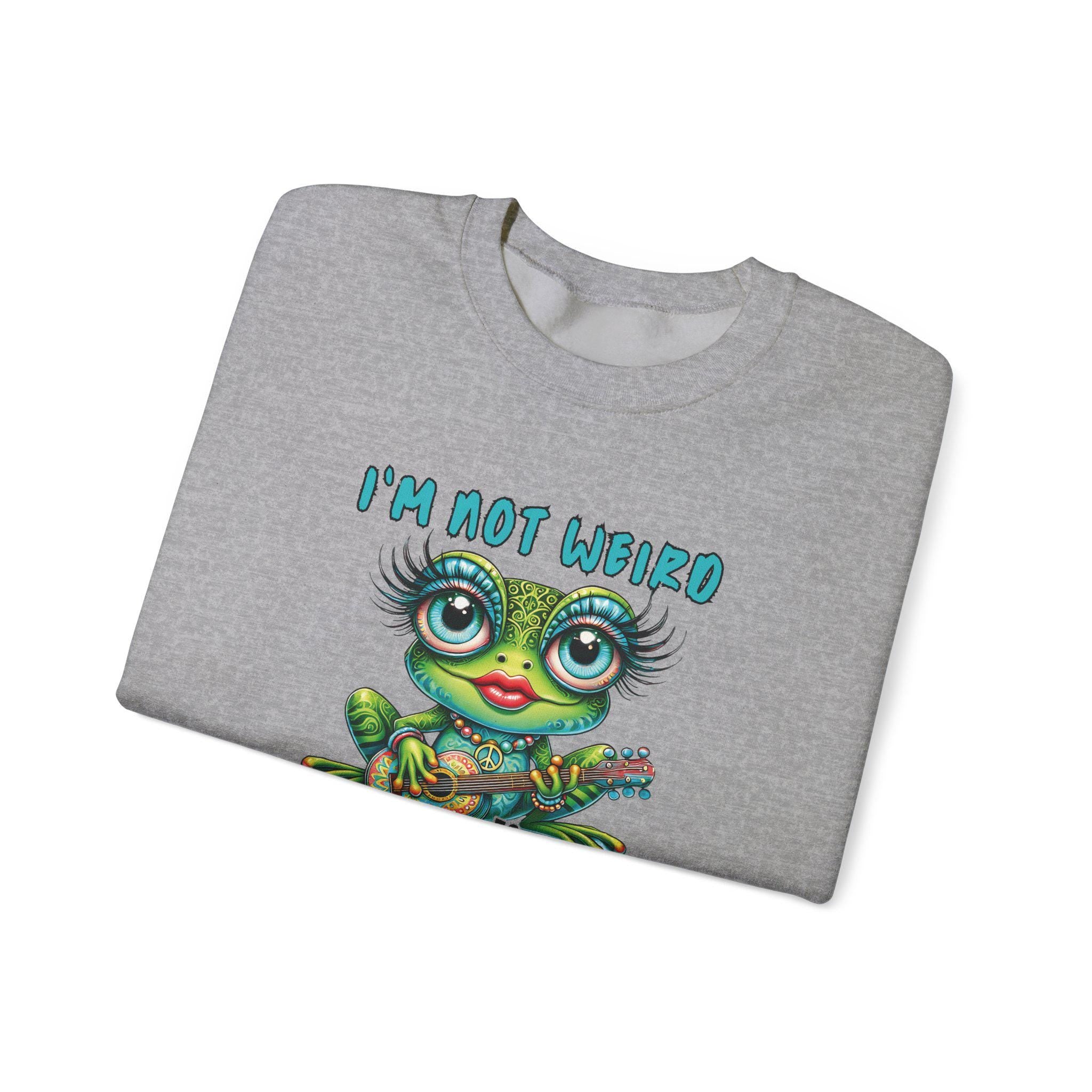 Whimsical Frog Crewneck Sweatshirt: Quirky Nature Lover Gift