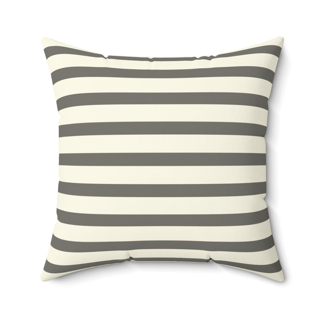 Farmhouse Stripe Pillow – Chicken Silhouette Accent Cushion