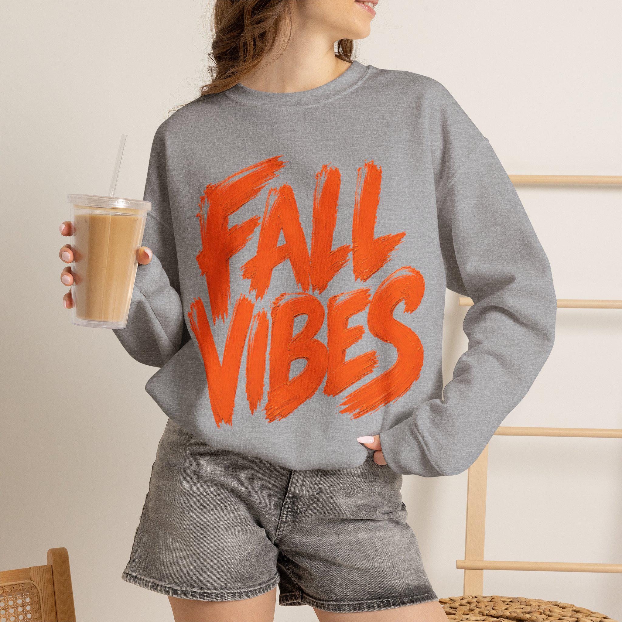 Fall Vibes Sweatshirt, Cute Fall Crewneck Women, Autumn Sweatshirt, Fall Graphic Sweatshirt, Cozy Fall Sweatshirt, Fall Gift for Her,