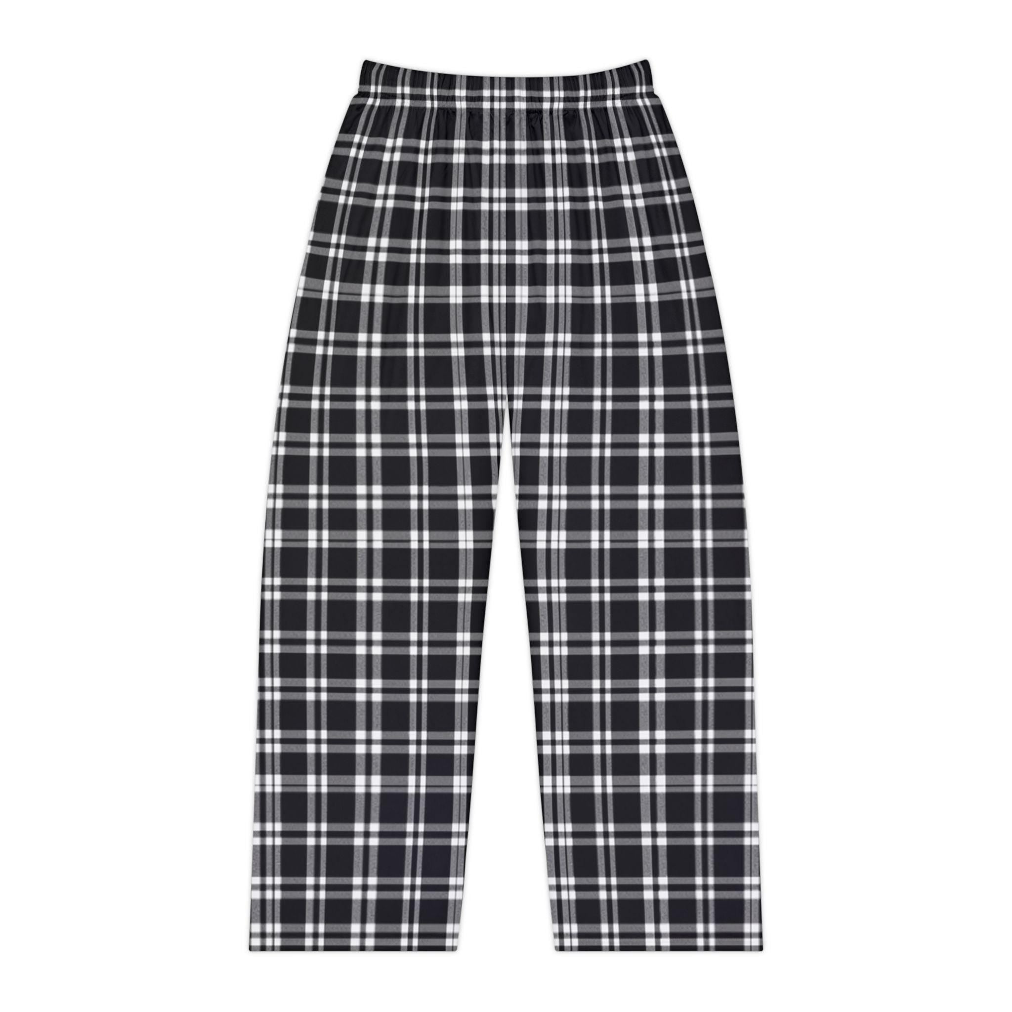 Plaid Women's Pajama Pants, Cozy Polyester Sleepwear Loungewear