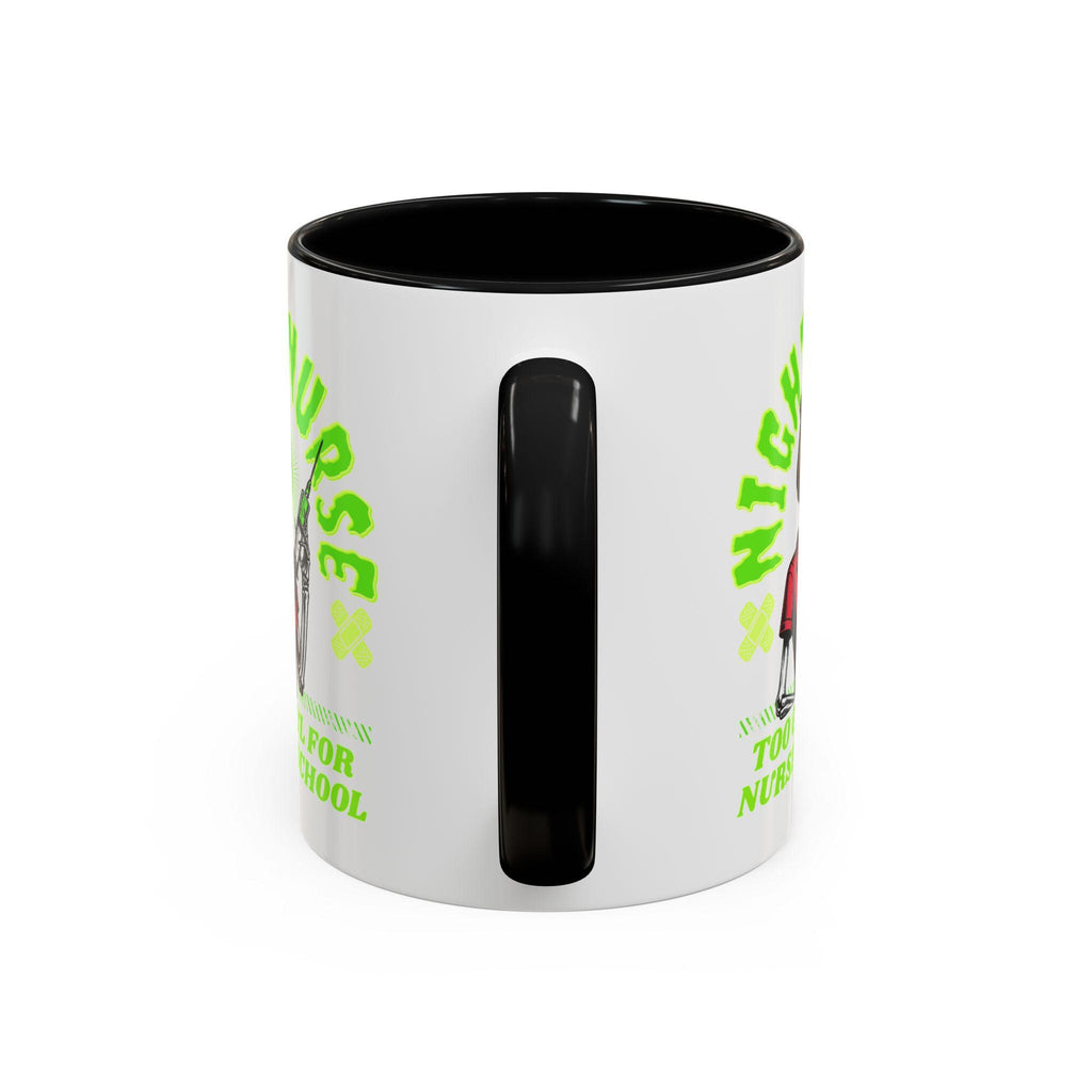 Night Nurse Skull Nurse Mug | Too Ghoul For Nursing School Accent Coffee Mug, Funny Medical Mug, Nurse Graphic Spooky Horror Mug, Gift Mug
