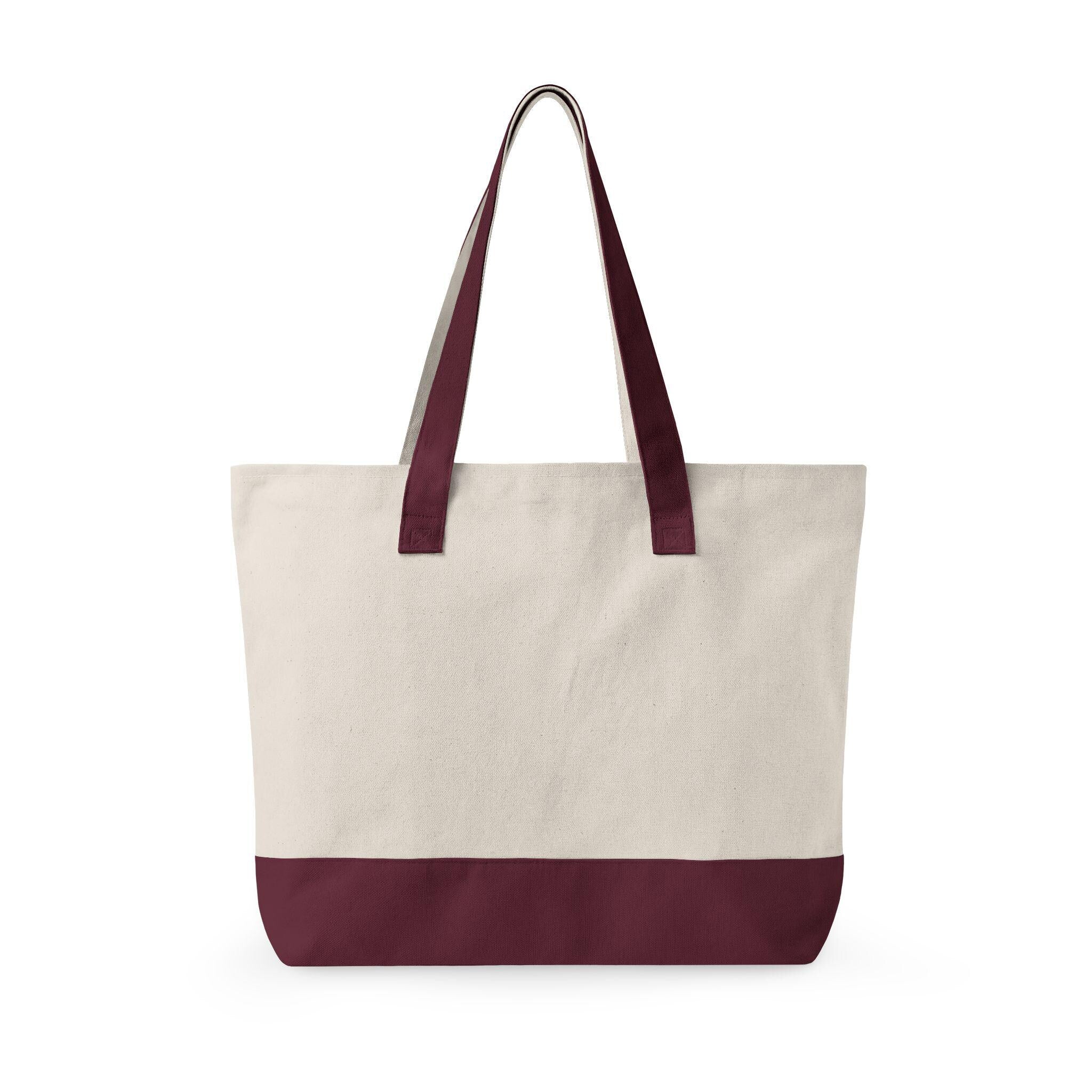 Book Lover Zippered Canvas Tote | Rainbow Text, Reading Theme