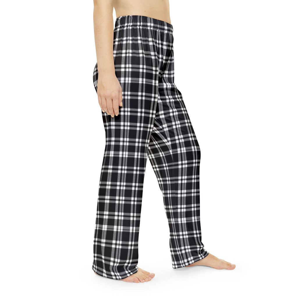 Plaid Women's Pajama Pants, Cozy Polyester Sleepwear Loungewear