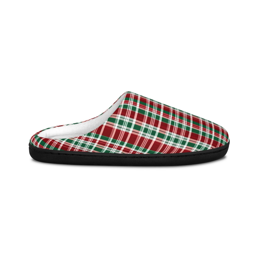 Women's Flannel Plaid Slippers, Soft Indoor Shoes