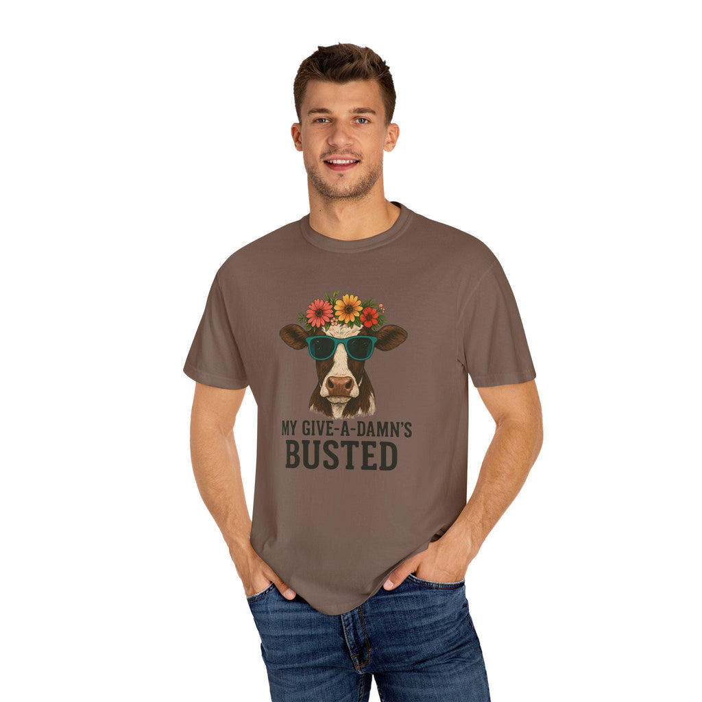 Busted Give-a-Damn Cow Graphic T-Shirt, Unisex Vintage Tee