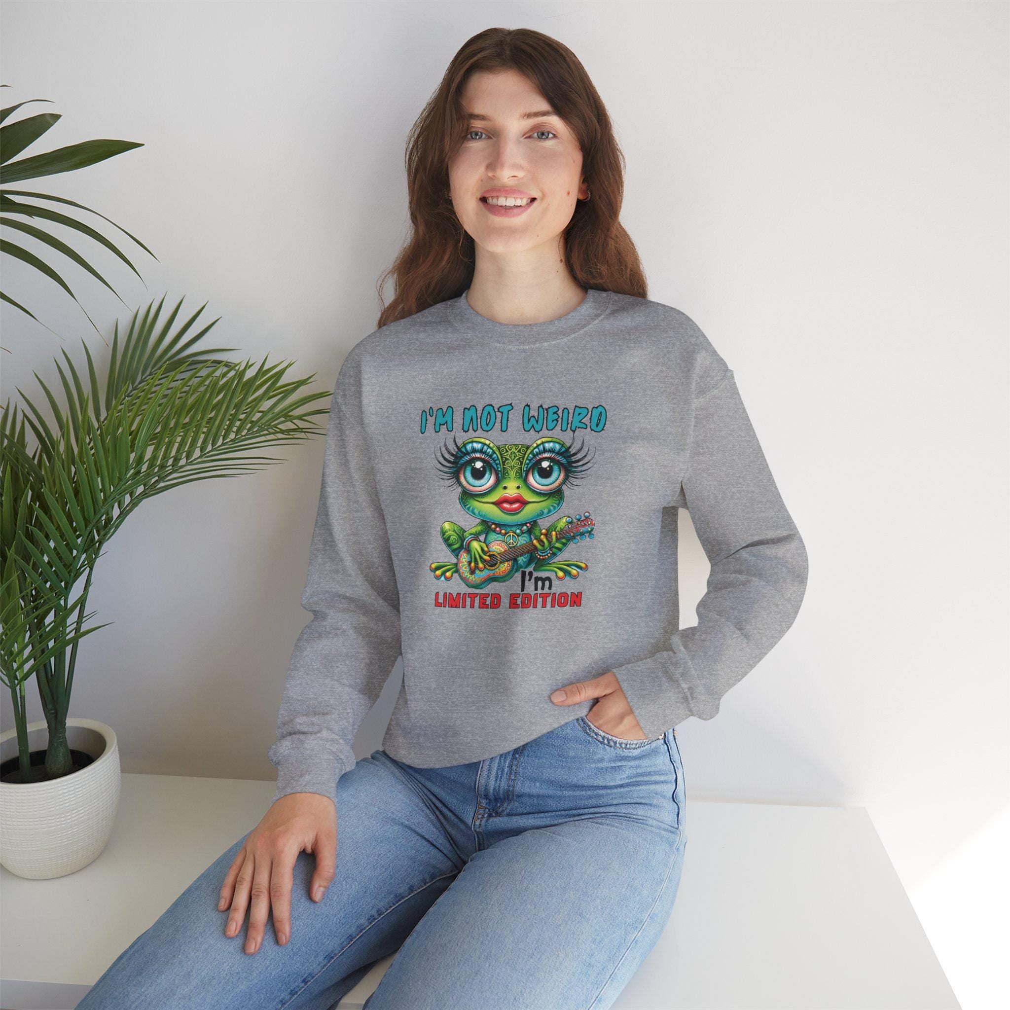 Whimsical Frog Crewneck Sweatshirt: Quirky Nature Lover Gift
