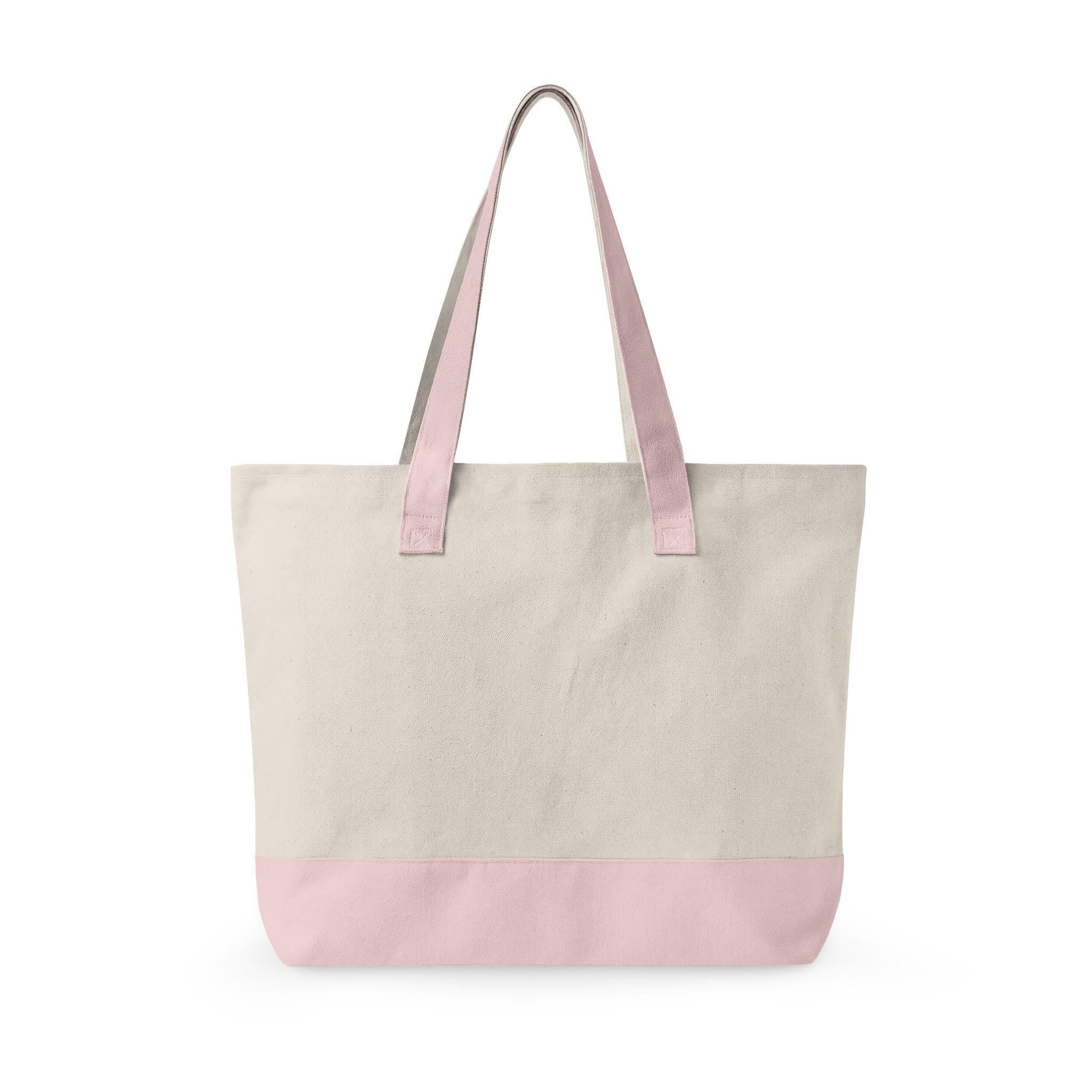 Mothers Club Zippered Canvas Tote | Retro Floral Design, Daily Shopping Bag