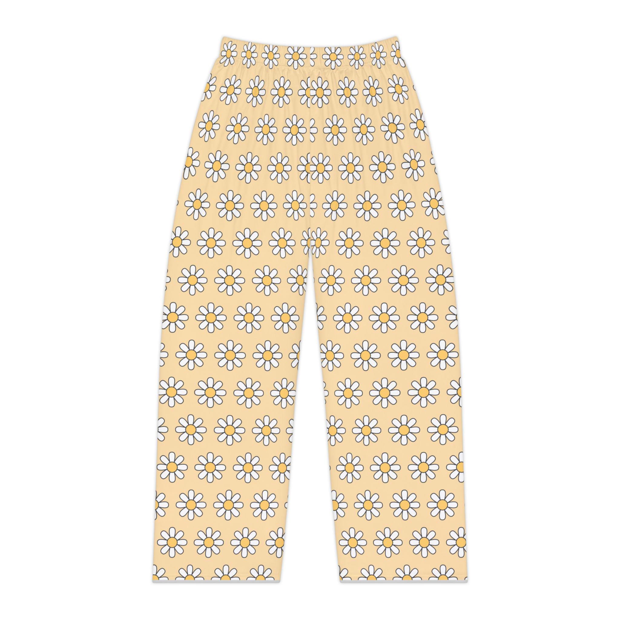 Daisy Pajama Pants | Yellow Floral Lounge Bottoms, USA Made