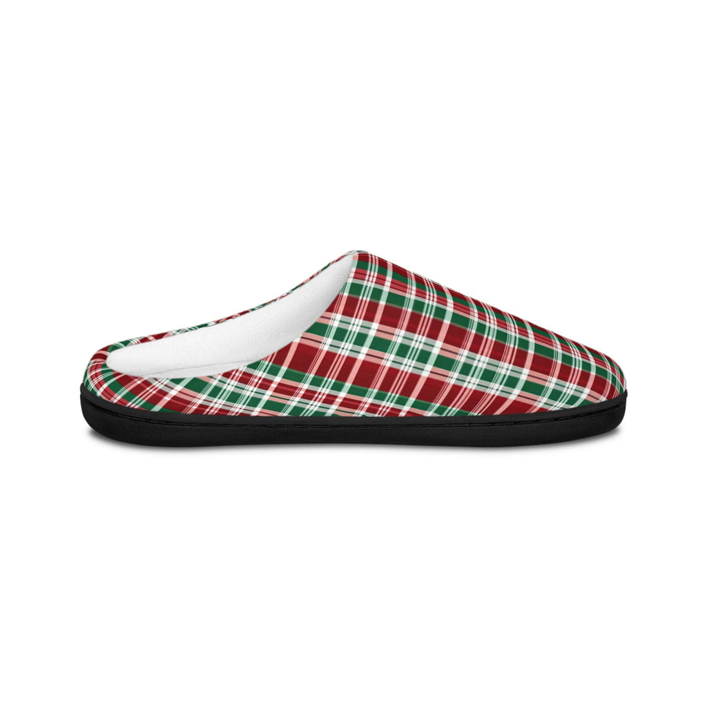 Women's Flannel Plaid Slippers, Soft Indoor Shoes